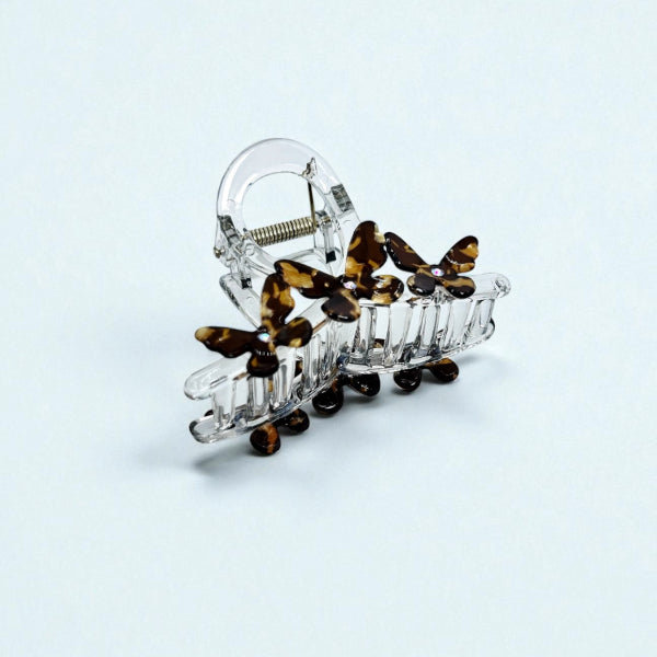 Crystal Butterfly Charm Hair Claw