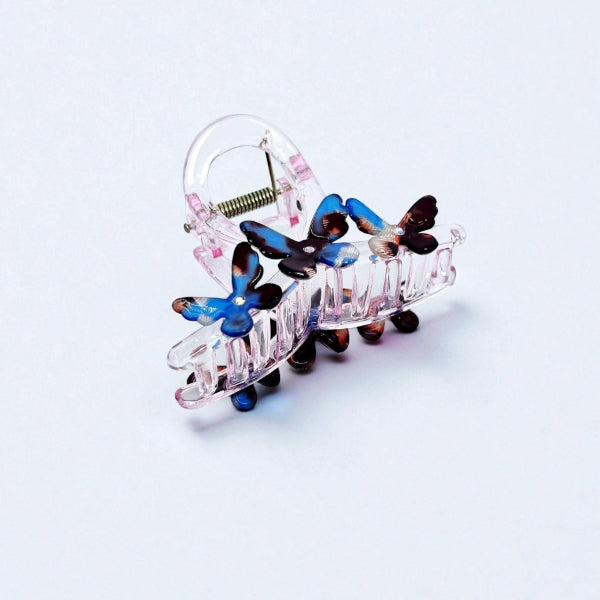 Crystal Butterfly Charm Hair Claw