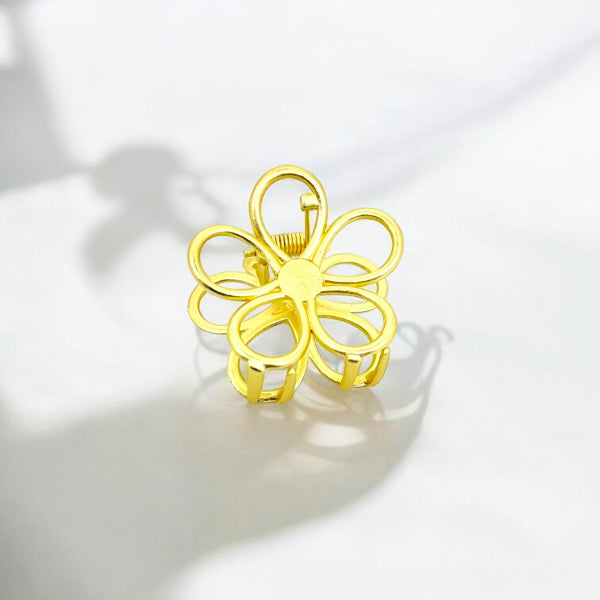 Golden Floral Hair Claw