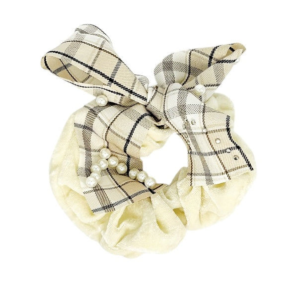 Pearl Bow Scrunchie