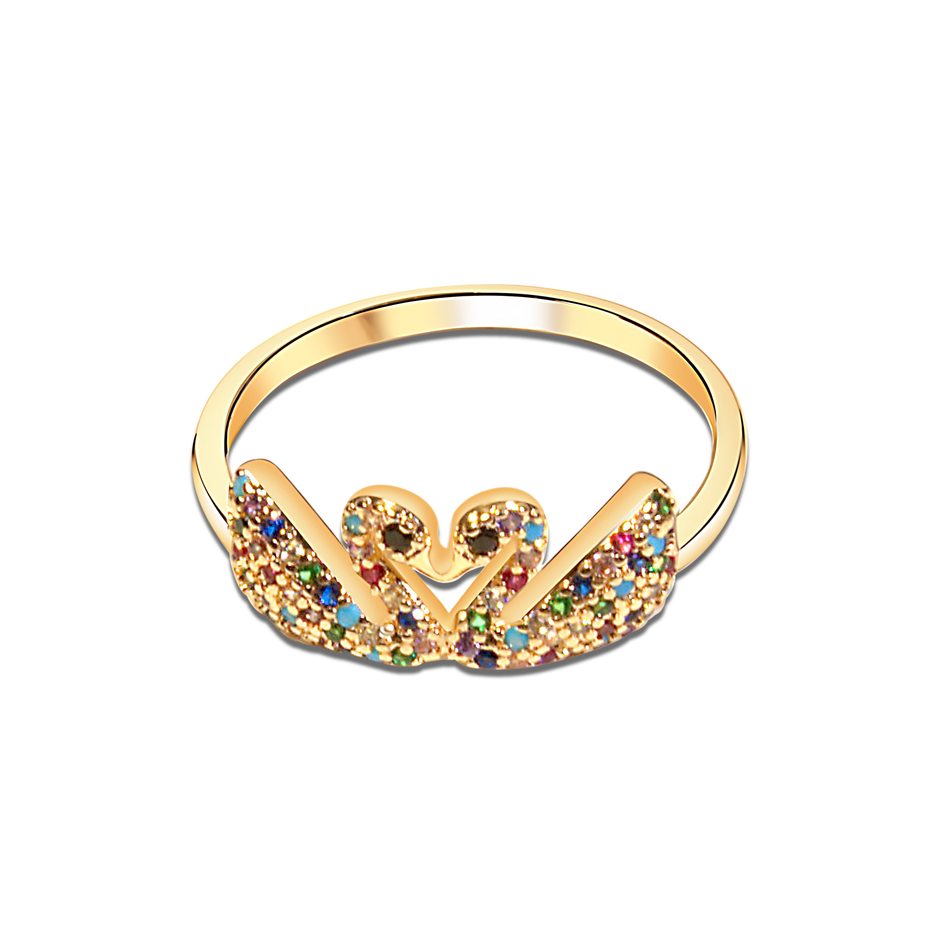 Multicolor Swan Ring