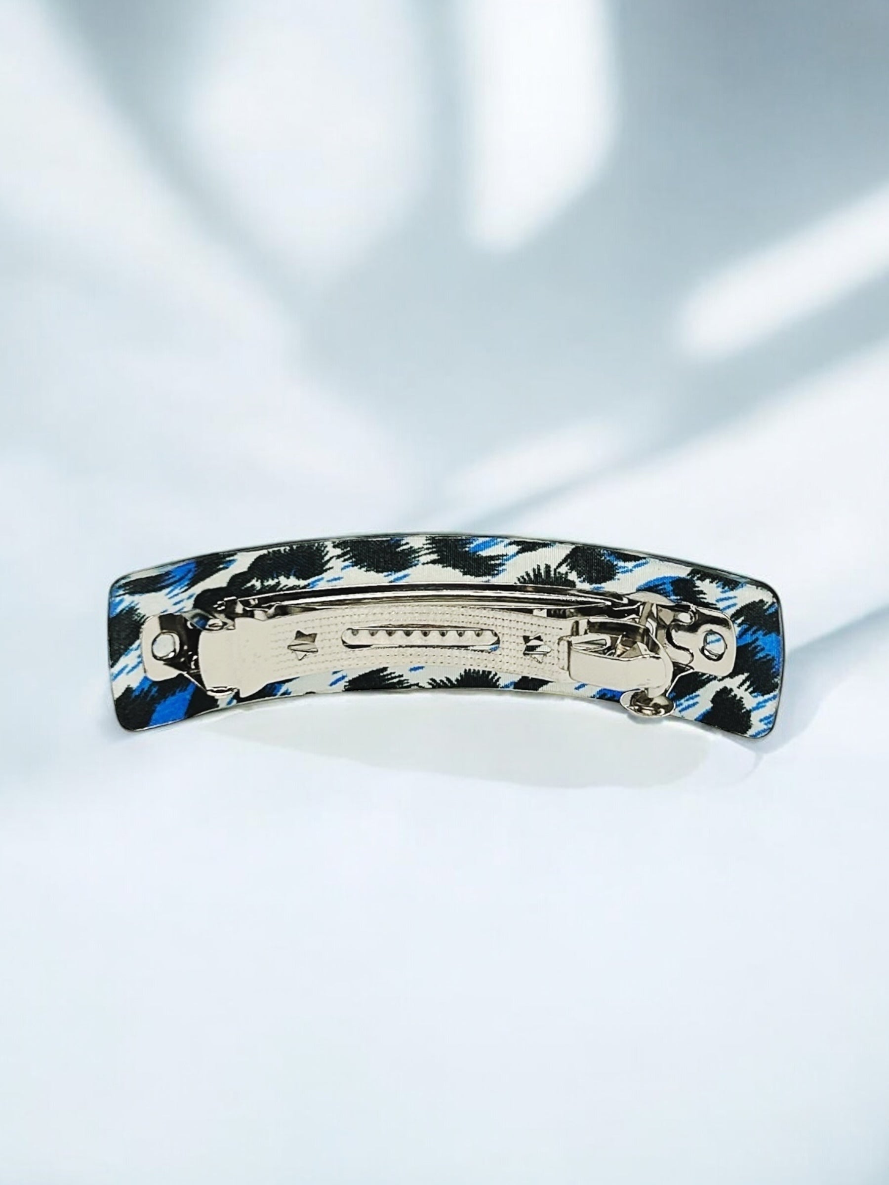 Electric Blue Leopard French Barrette