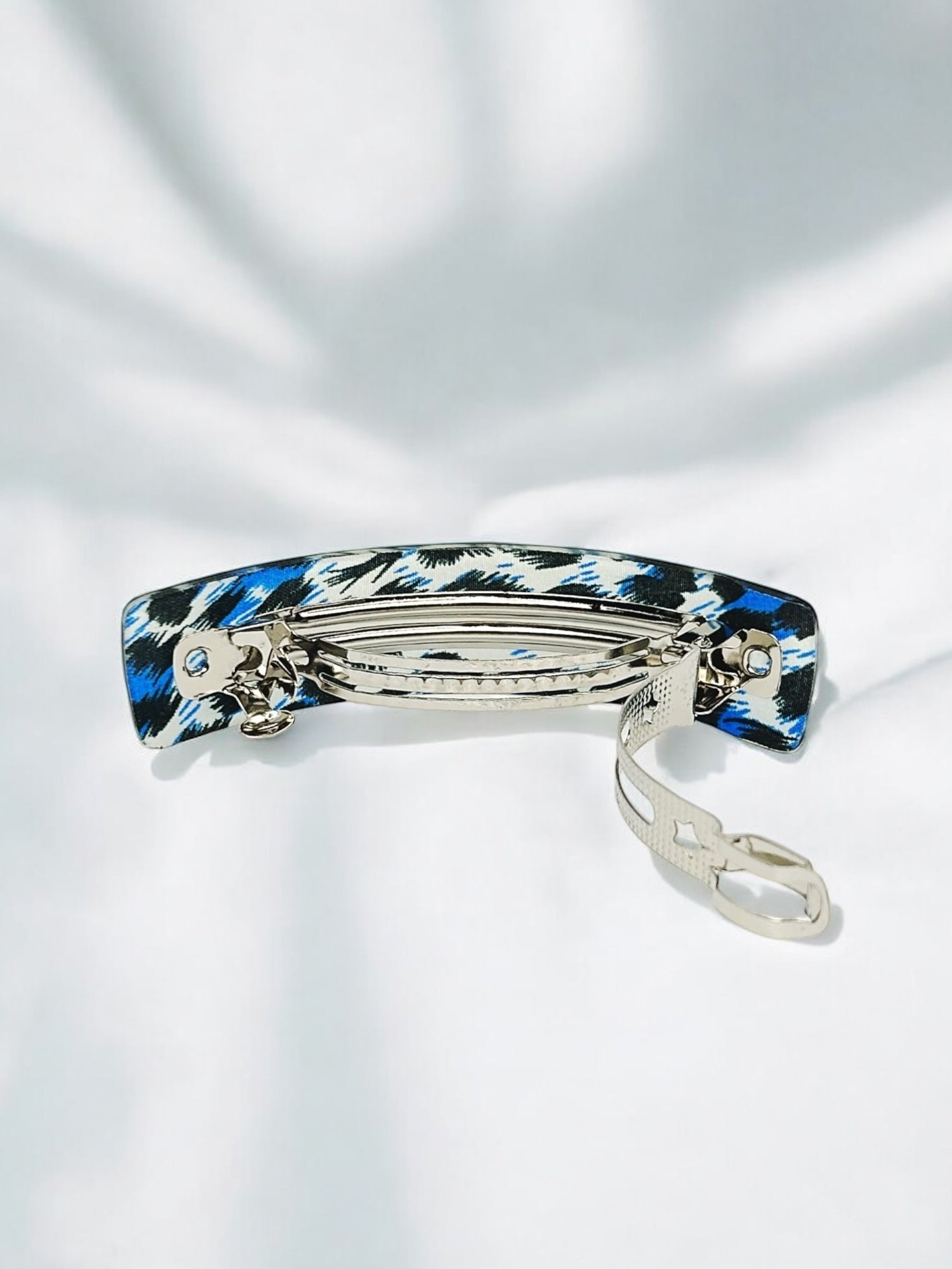 Electric Blue Leopard French Barrette