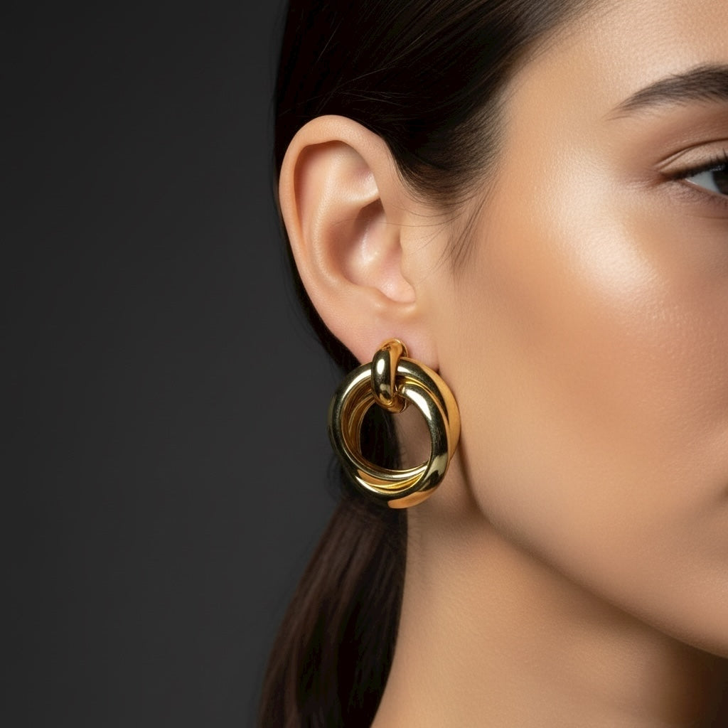 Triple Ring Knot Earrings
