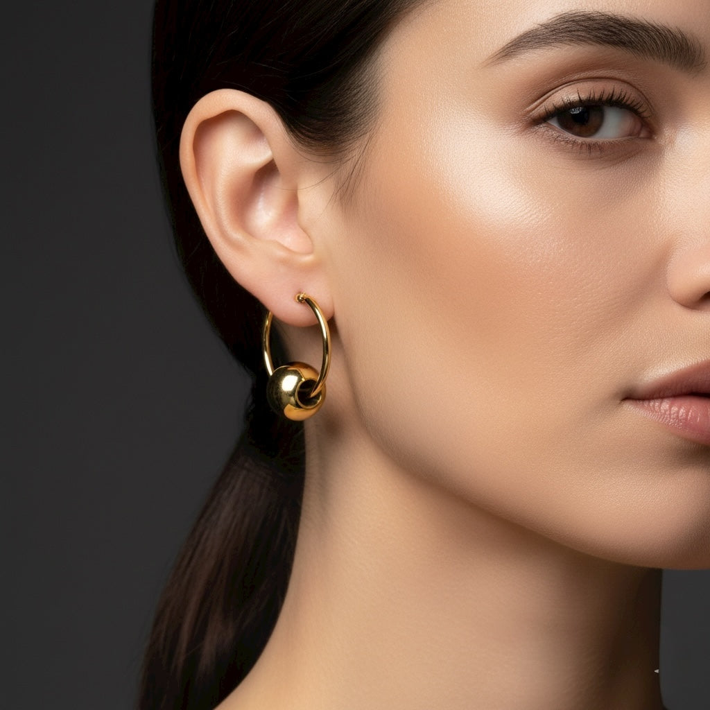 Orbit Sphere Hoop Earrings